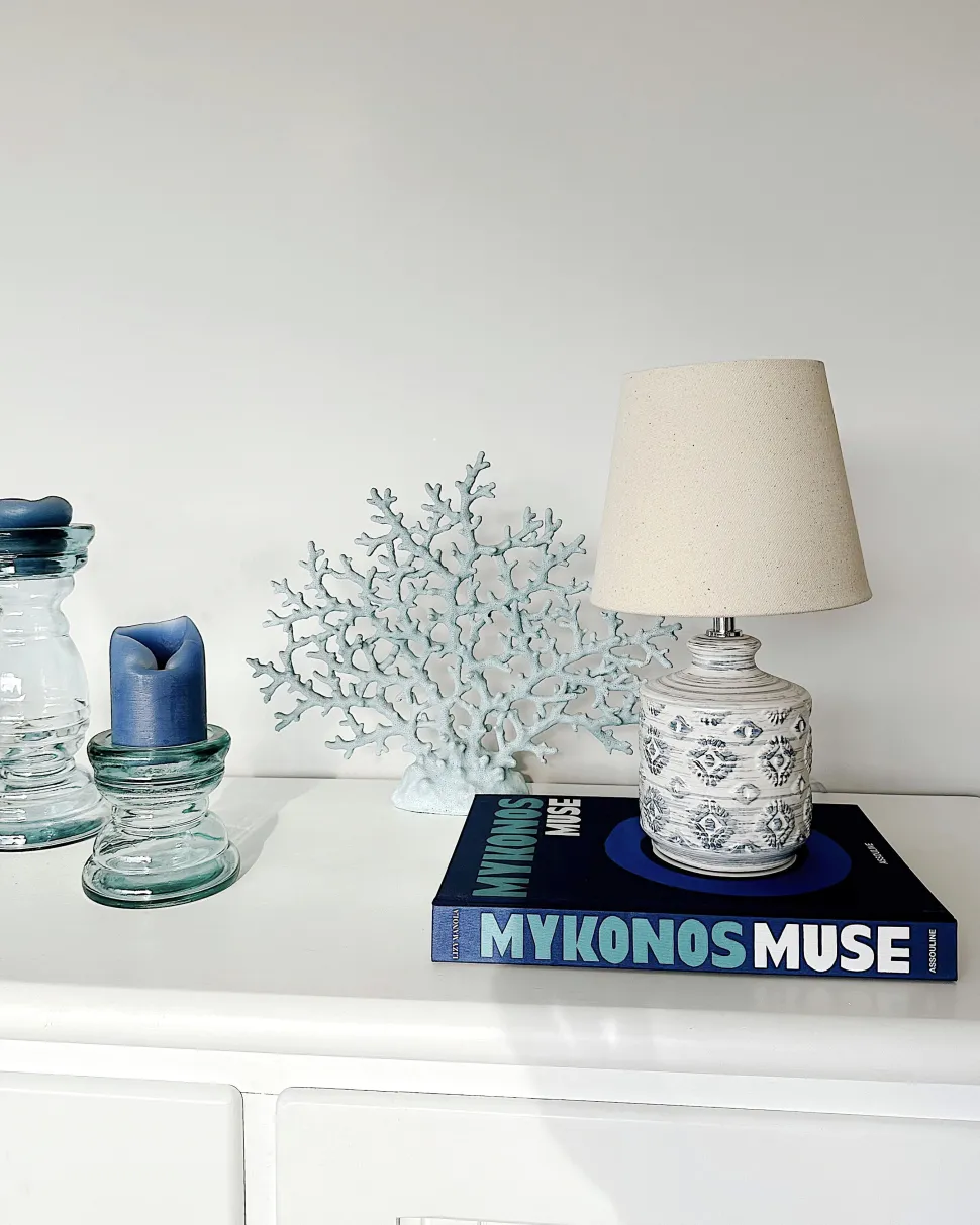 Candeeiro De Mesa Creme Rosanna