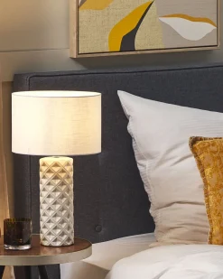 Candeeiro De Mesa De Ceramica Creme E Branco 49 Cm Balonne