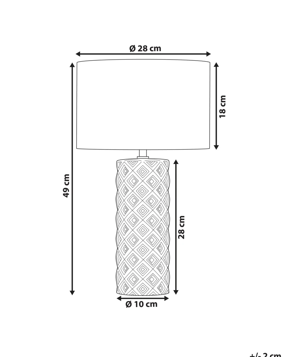 Candeeiro De Mesa De Ceramica Creme E Branco 49 Cm Balonne