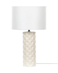 Candeeiro De Mesa De Ceramica Creme E Branco 49 Cm Balonne