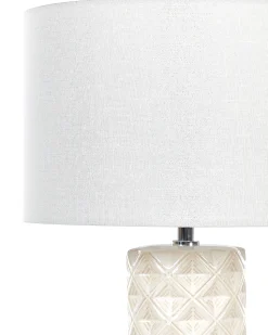 Candeeiro De Mesa De Ceramica Creme E Branco 49 Cm Balonne