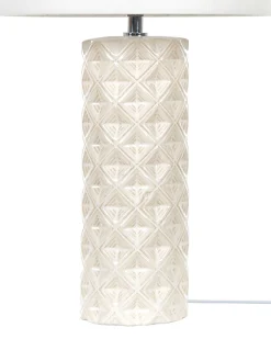 Candeeiro De Mesa De Ceramica Creme E Branco 49 Cm Balonne