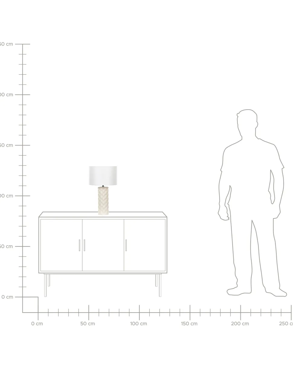 Candeeiro De Mesa De Ceramica Creme E Branco 49 Cm Balonne