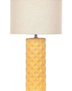 Candeeiro De Mesa De Ceramica Amarelo E Creme 49 Cm Balonne