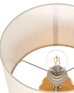 Candeeiro De Mesa De Ceramica Amarelo E Creme 49 Cm Balonne