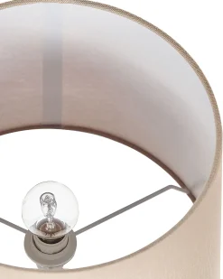 Candeeiro De Mesa De Ceramica Creme E Castanho Dourado 47 Cm Wari