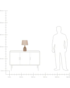 Candeeiro De Mesa De Ceramica Creme E Castanho Dourado 47 Cm Wari