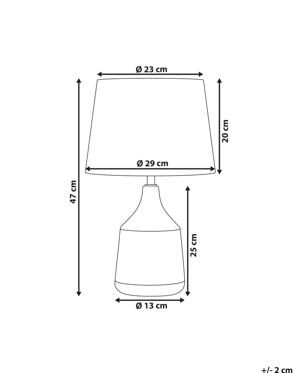Candeeiro De Mesa De Ceramica Creme E Castanho Dourado 47 Cm Wari