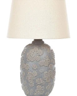 Candeeiro De Mesa De Ceramica Cinzento E Creme 46 Cm Ferrey