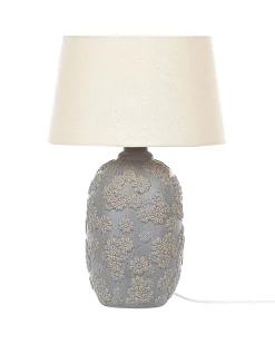 Candeeiro De Mesa De Ceramica Cinzento E Creme 46 Cm Ferrey
