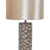 Candeeiro De Mesa De Ceramica Dourado E Creme 50 Cm Sankuru
