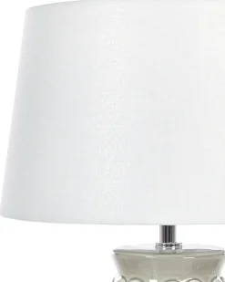 Candeeiro De Mesa De Ceramica Cinzento Claro E Branco 48 Cm Khoper