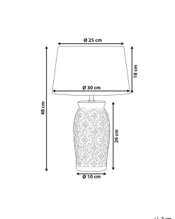 Candeeiro De Mesa De Ceramica Cinzento Claro E Branco 48 Cm Khoper