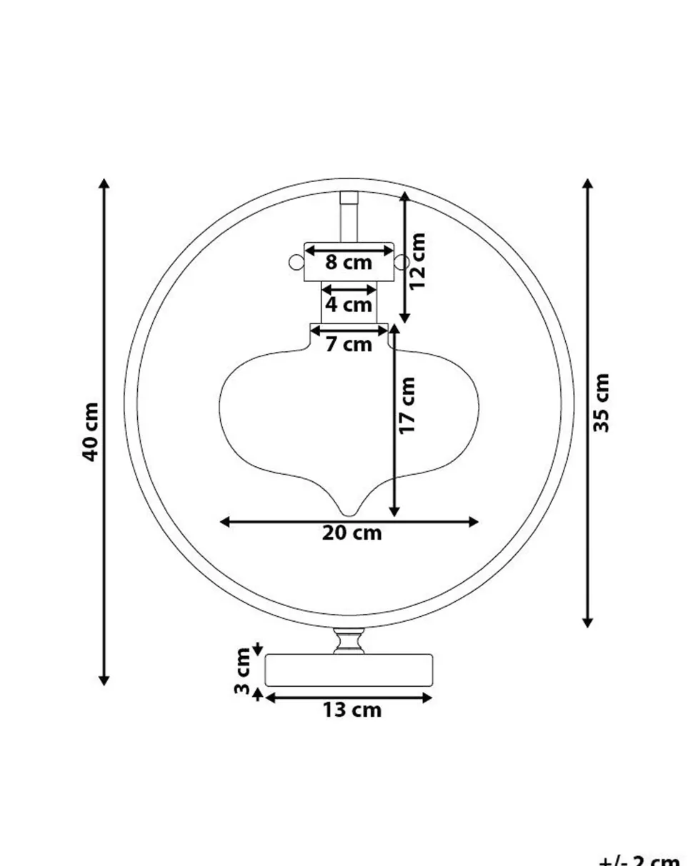 Candeeiro De Mesa Dourado E Preto 40 Cm Severn