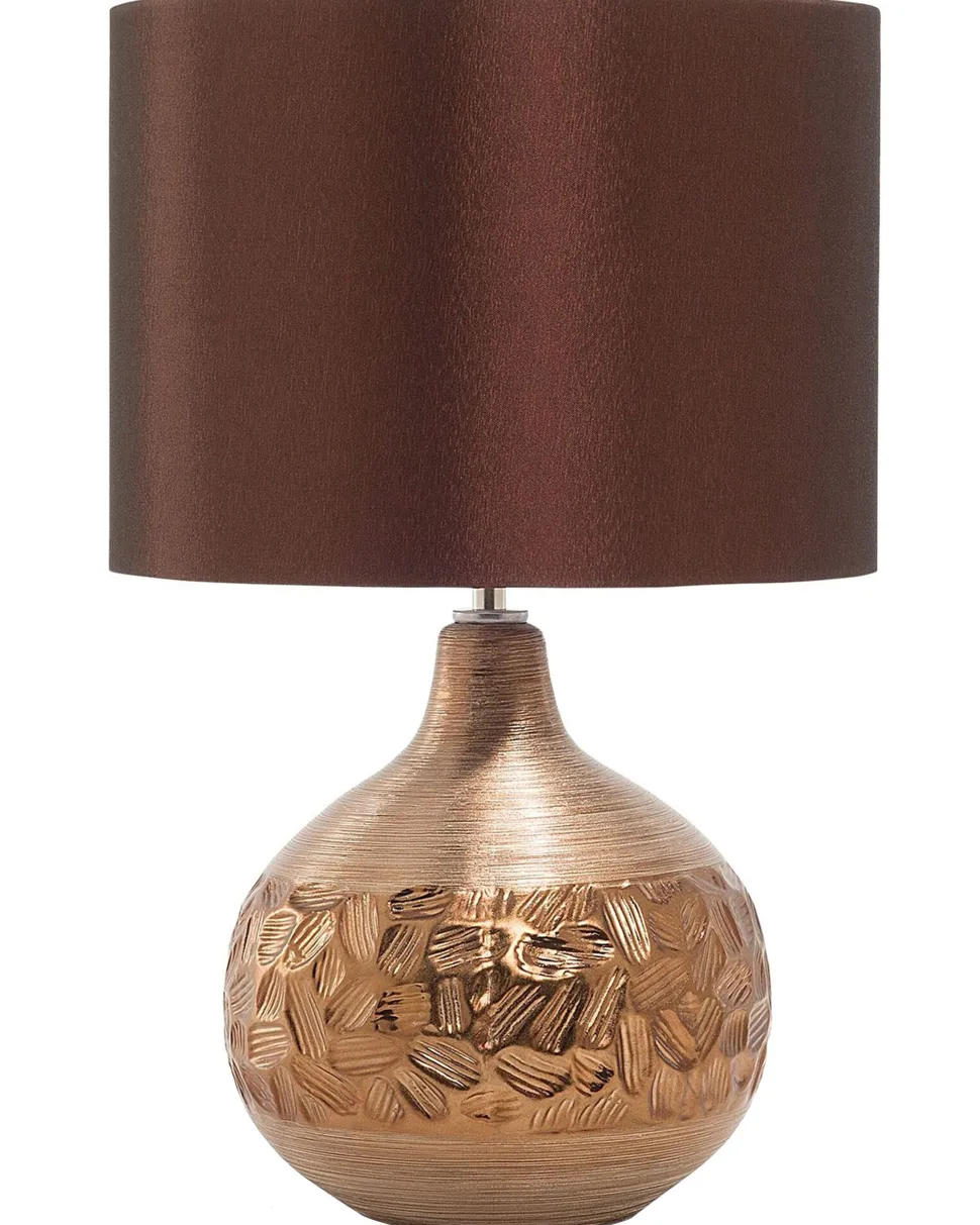 Candeeiro De Mesa Dourado E Castanho Yakima