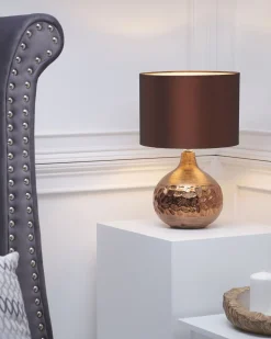 Candeeiro De Mesa Dourado E Castanho Yakima