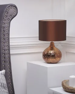 Candeeiro De Mesa Dourado E Castanho Yakima