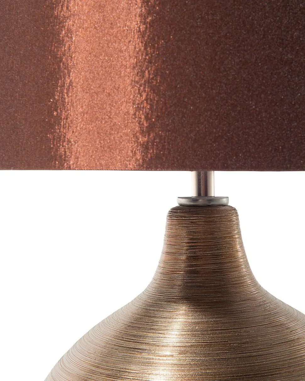 Candeeiro De Mesa Dourado E Castanho Yakima