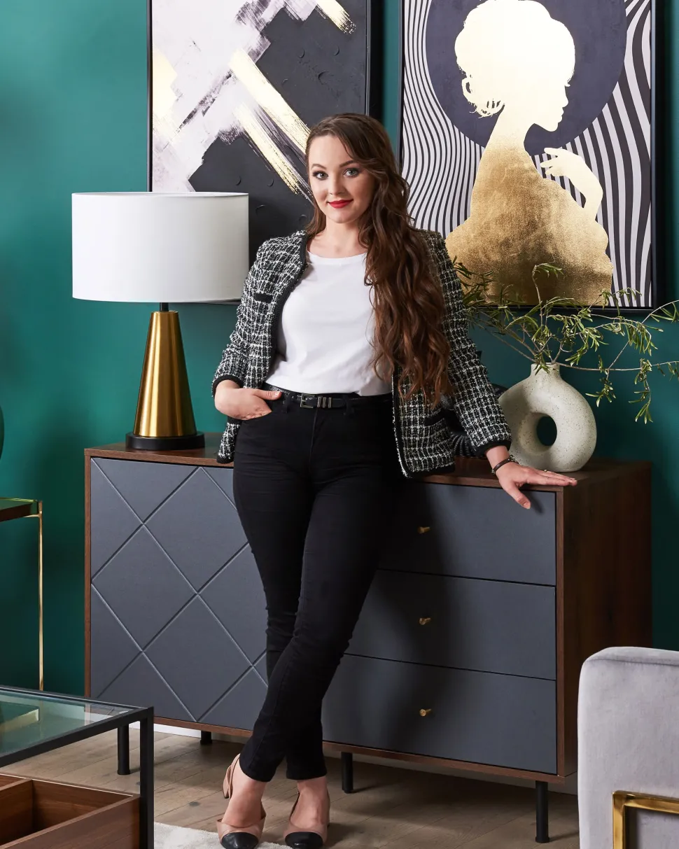 Candeeiro De Mesa Dourado Sandon