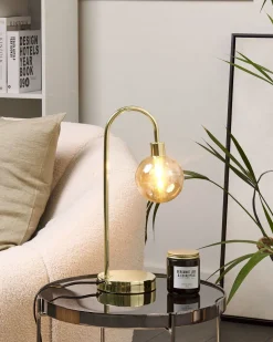 Candeeiro De Mesa Dourado Ramis