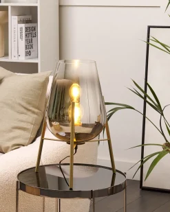 Candeeiro De Mesa Dourado Mena