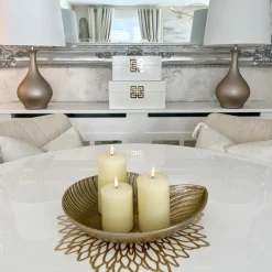 Candeeiro De Mesa Dourado Salla