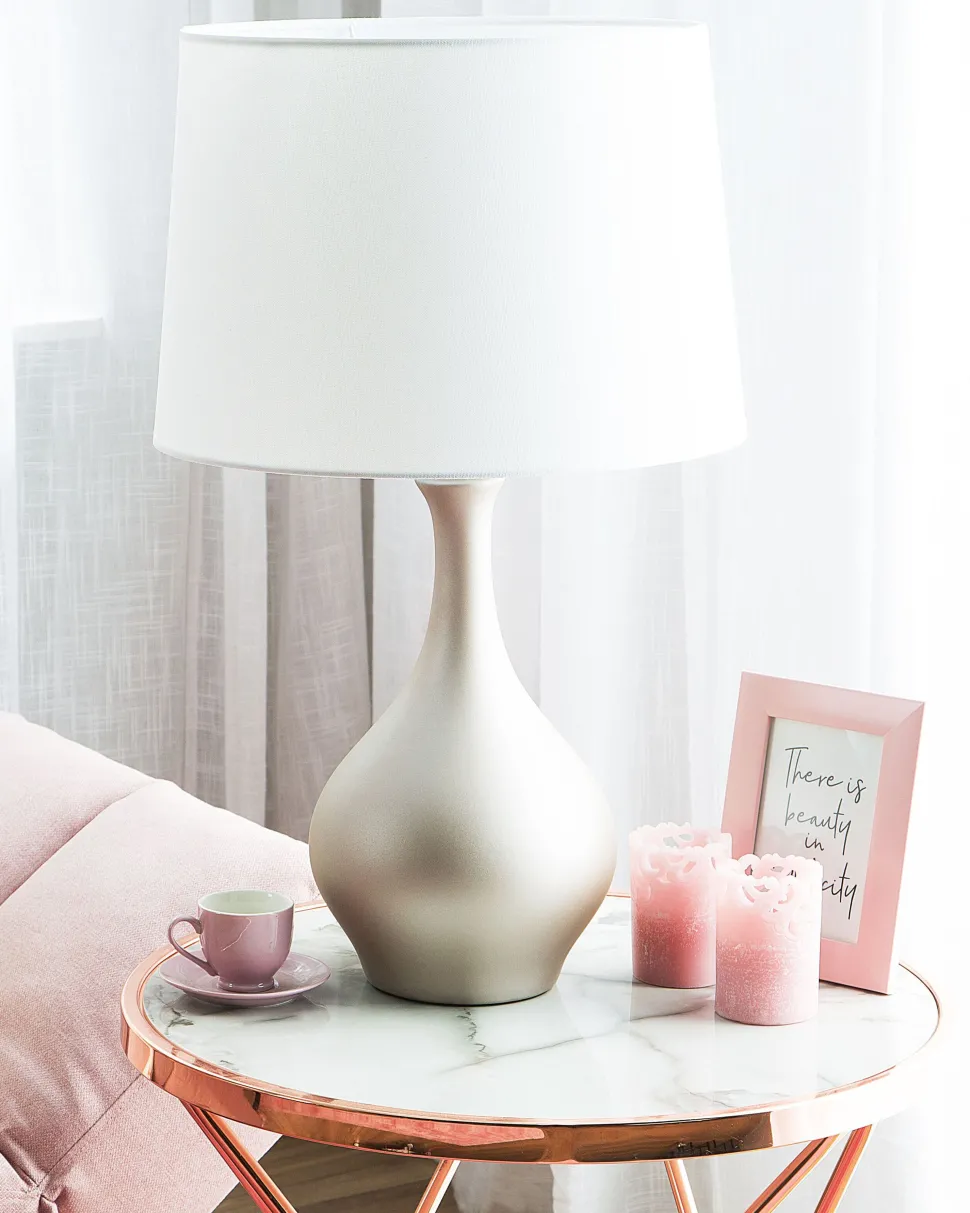 Candeeiro De Mesa Dourado Salla