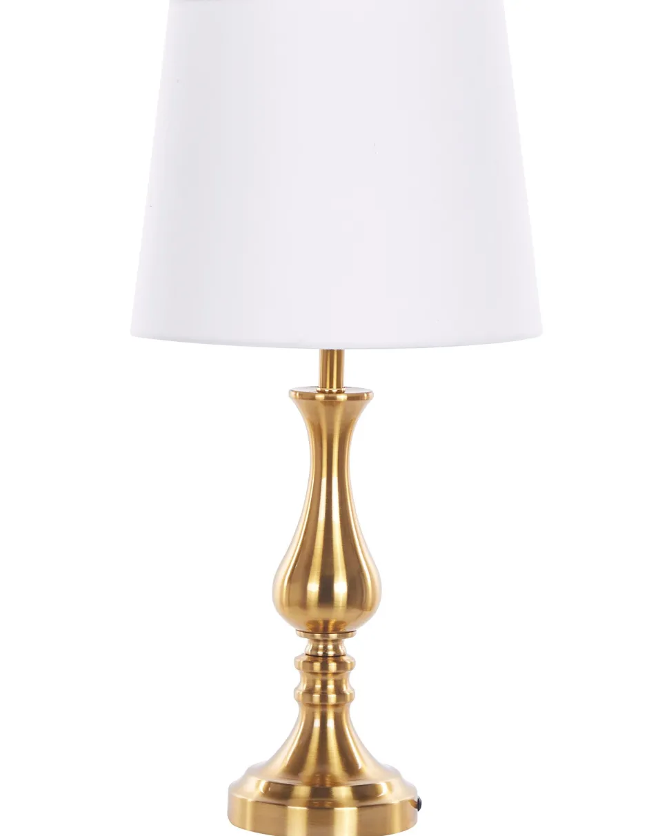 Candeeiro De Mesa Dourado E Branco Hodmo