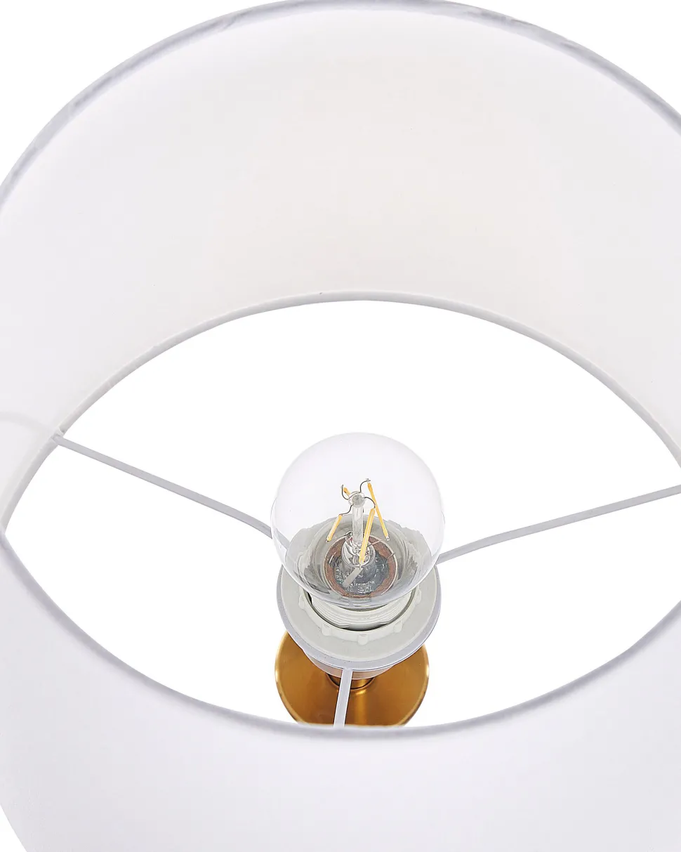 Candeeiro De Mesa Dourado E Branco Hodmo