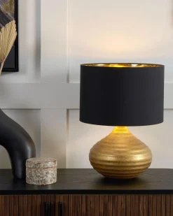 Candeeiro De Mesa Dourado 42 Cm Kuban