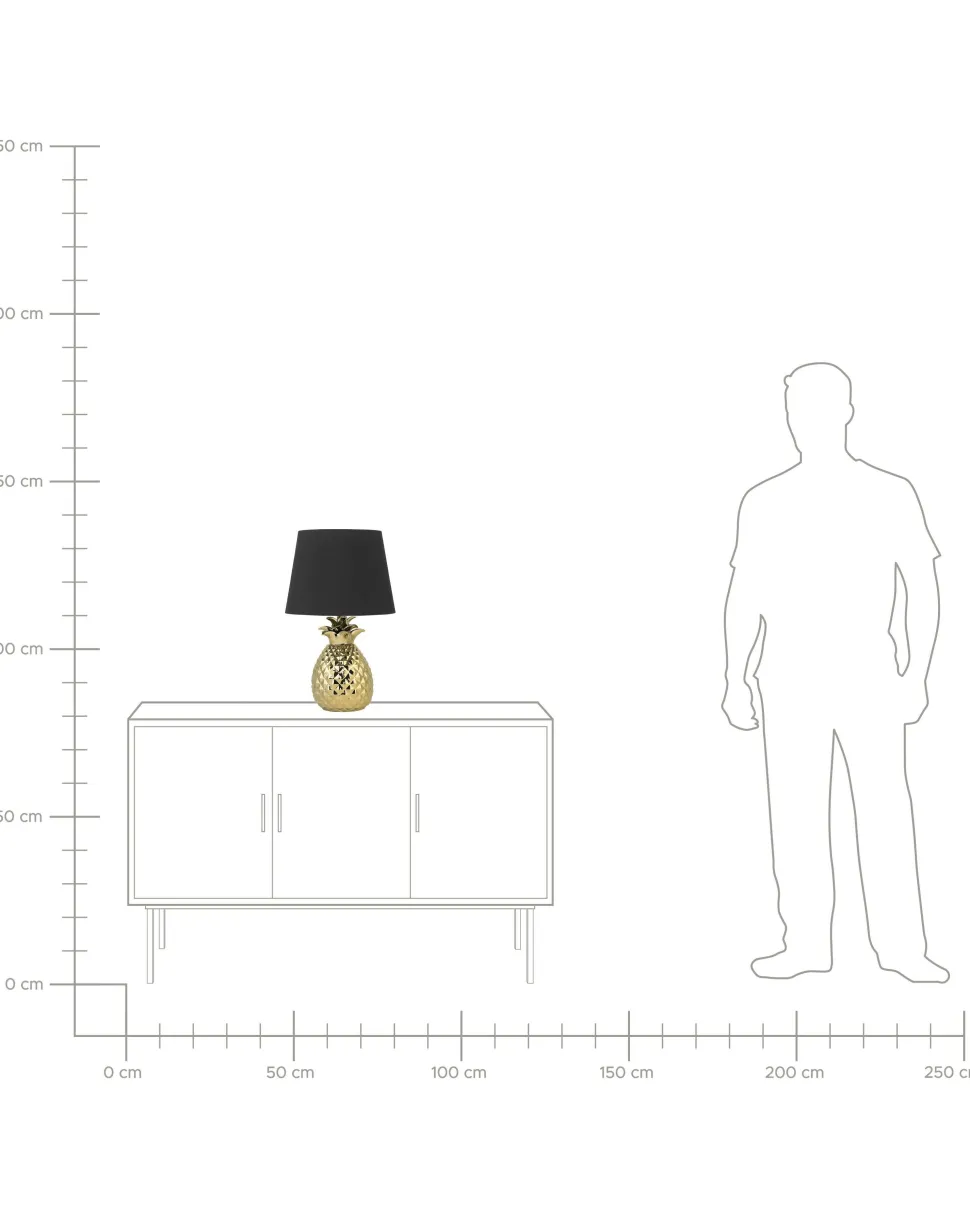 Candeeiro De Mesa Dourado 52 Cm Pineapple