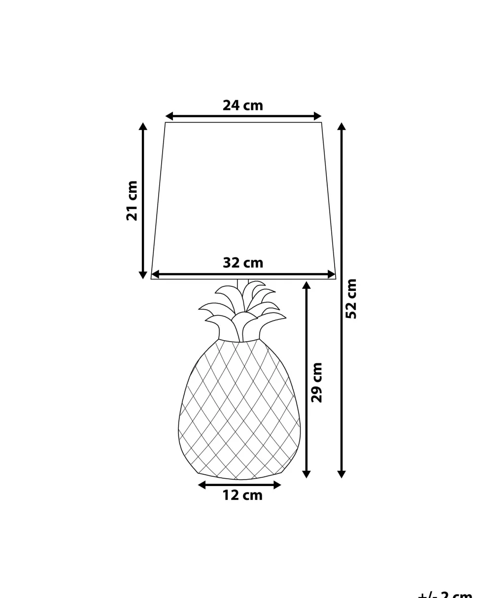 Candeeiro De Mesa Dourado 52 Cm Pineapple