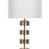 Candeeiro De Mesa Dourado E Branco 63 Cm Beatton