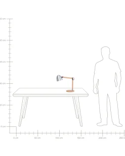 Candeeiro De Mesa Em Aluminio Prateado 62 Cm Veleka