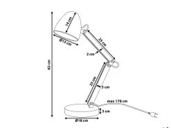Candeeiro De Mesa Em Aluminio Prateado 62 Cm Veleka