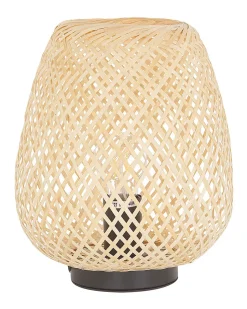 Candeeiro De Mesa Em Bambu Castanho Claro 30 Cm Bomu