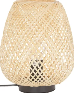 Candeeiro De Mesa Em Bambu Castanho Claro 30 Cm Bomu