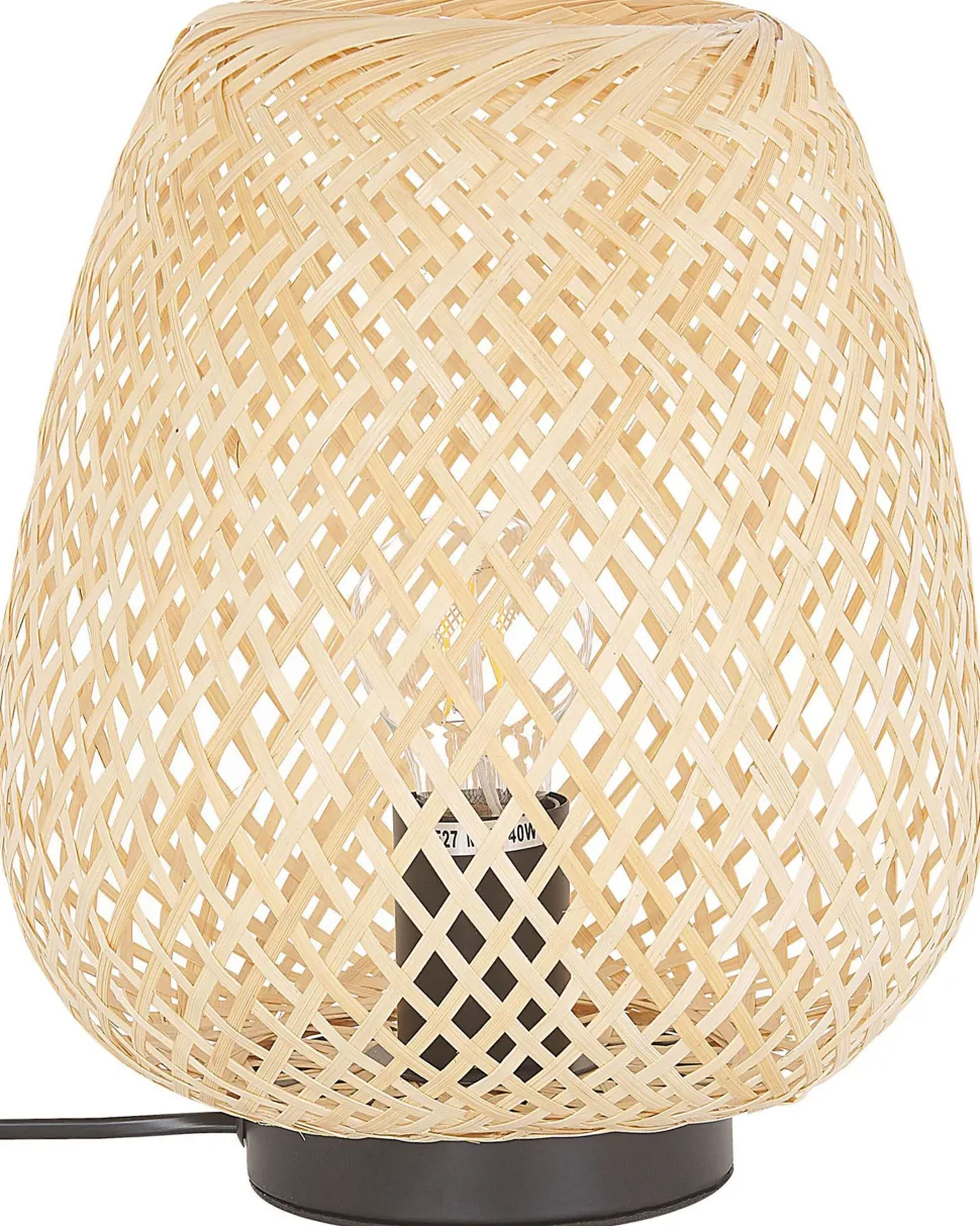 Candeeiro De Mesa Em Bambu Castanho Claro 30 Cm Bomu