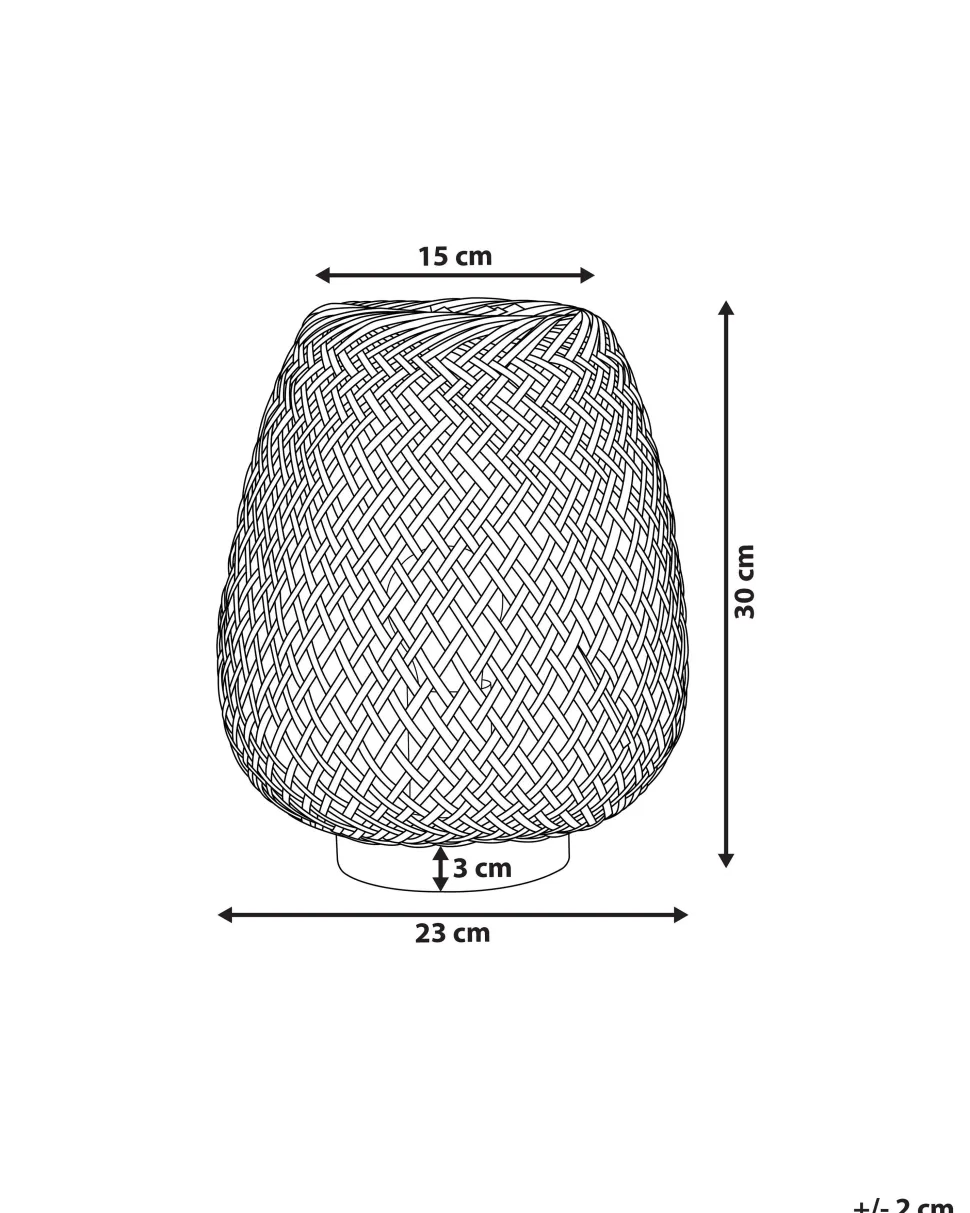 Candeeiro De Mesa Em Bambu Castanho Claro 30 Cm Bomu