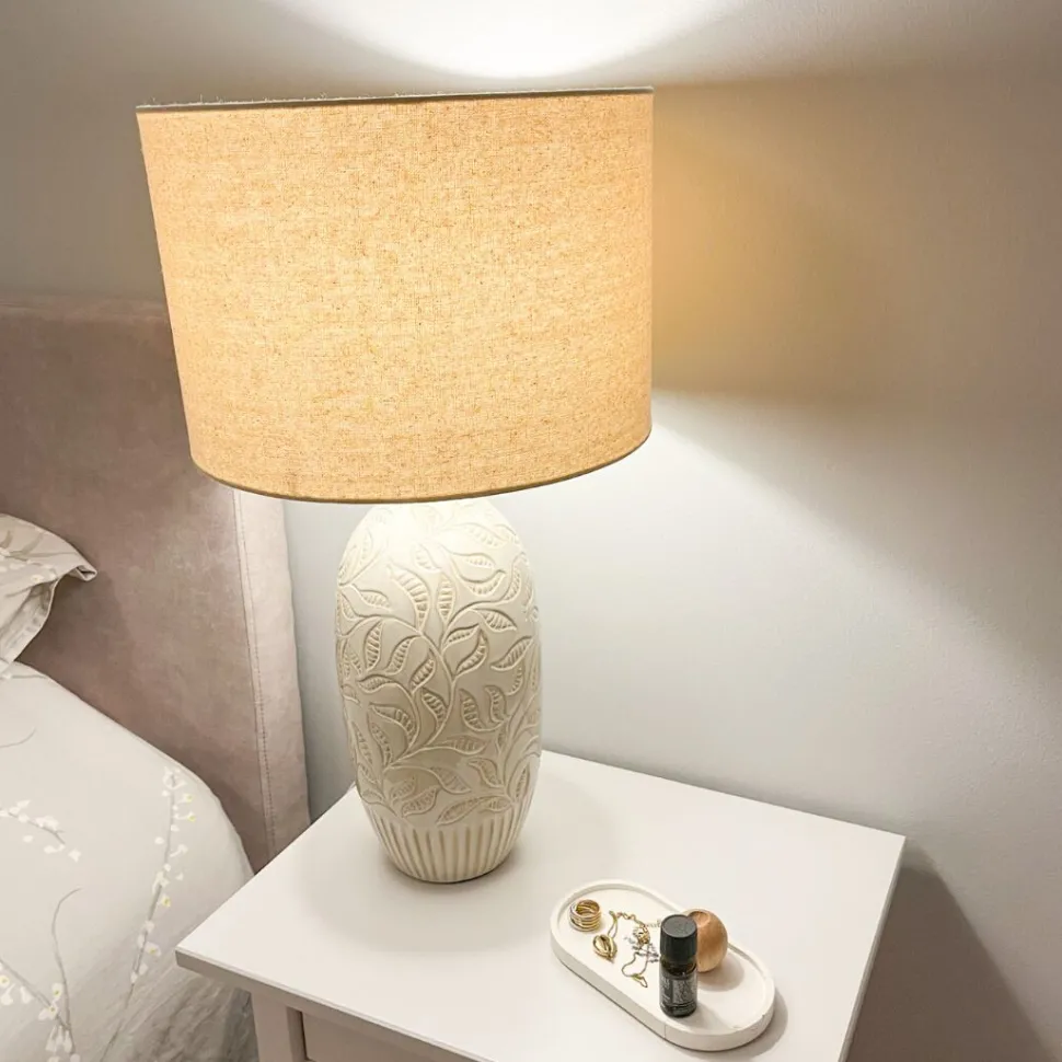 Candeeiro De Mesa Em Ceramica Creme 57 Cm Salza