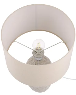 Candeeiro De Mesa Em Ceramica Creme 57 Cm Salza