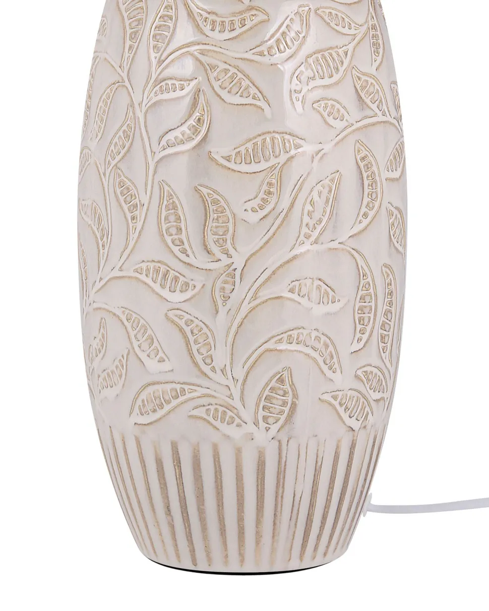 Candeeiro De Mesa Em Ceramica Creme 57 Cm Salza