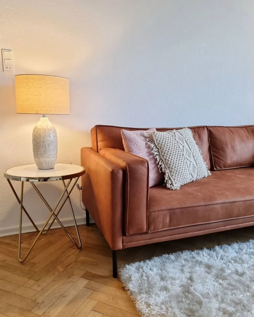 Candeeiro De Mesa Em Ceramica Creme 57 Cm Salza