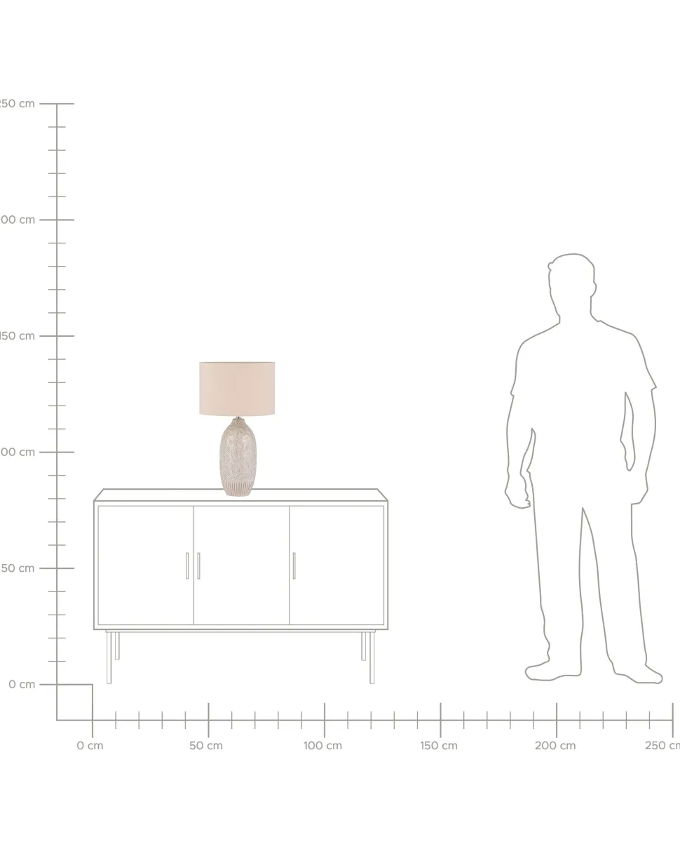 Candeeiro De Mesa Em Ceramica Creme 57 Cm Salza