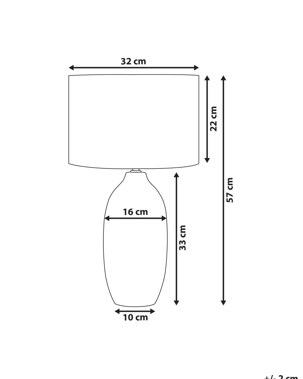 Candeeiro De Mesa Em Ceramica Creme 57 Cm Salza