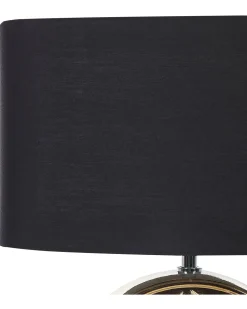 Candeeiro De Mesa Em Ceramica Dourado E Preto 48 Cm Kherlen