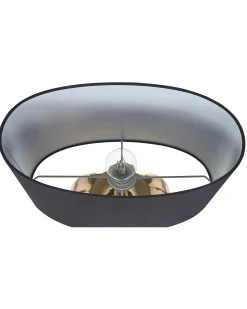 Candeeiro De Mesa Em Ceramica Dourado E Preto 48 Cm Kherlen