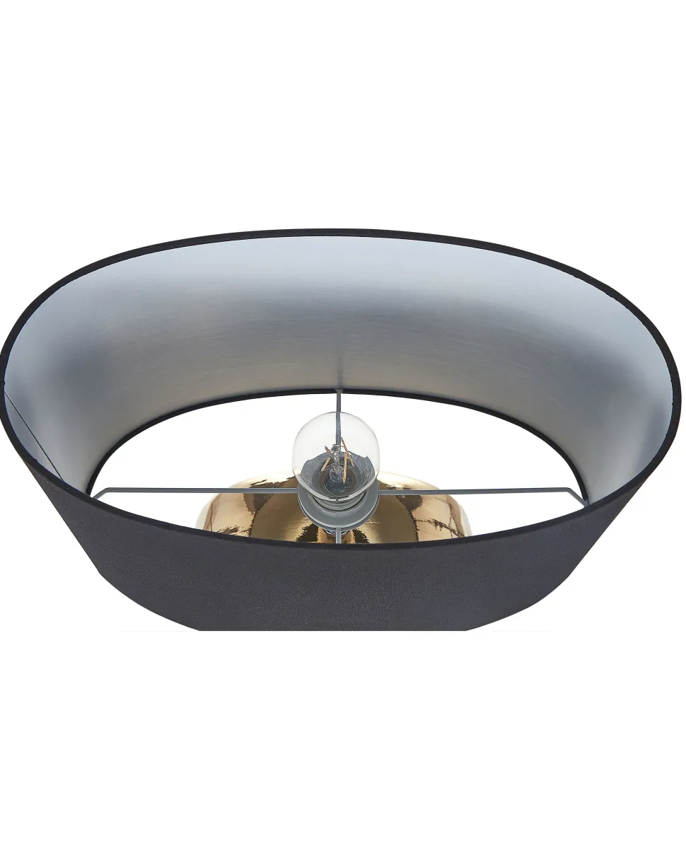 Candeeiro De Mesa Em Ceramica Dourado E Preto 48 Cm Kherlen