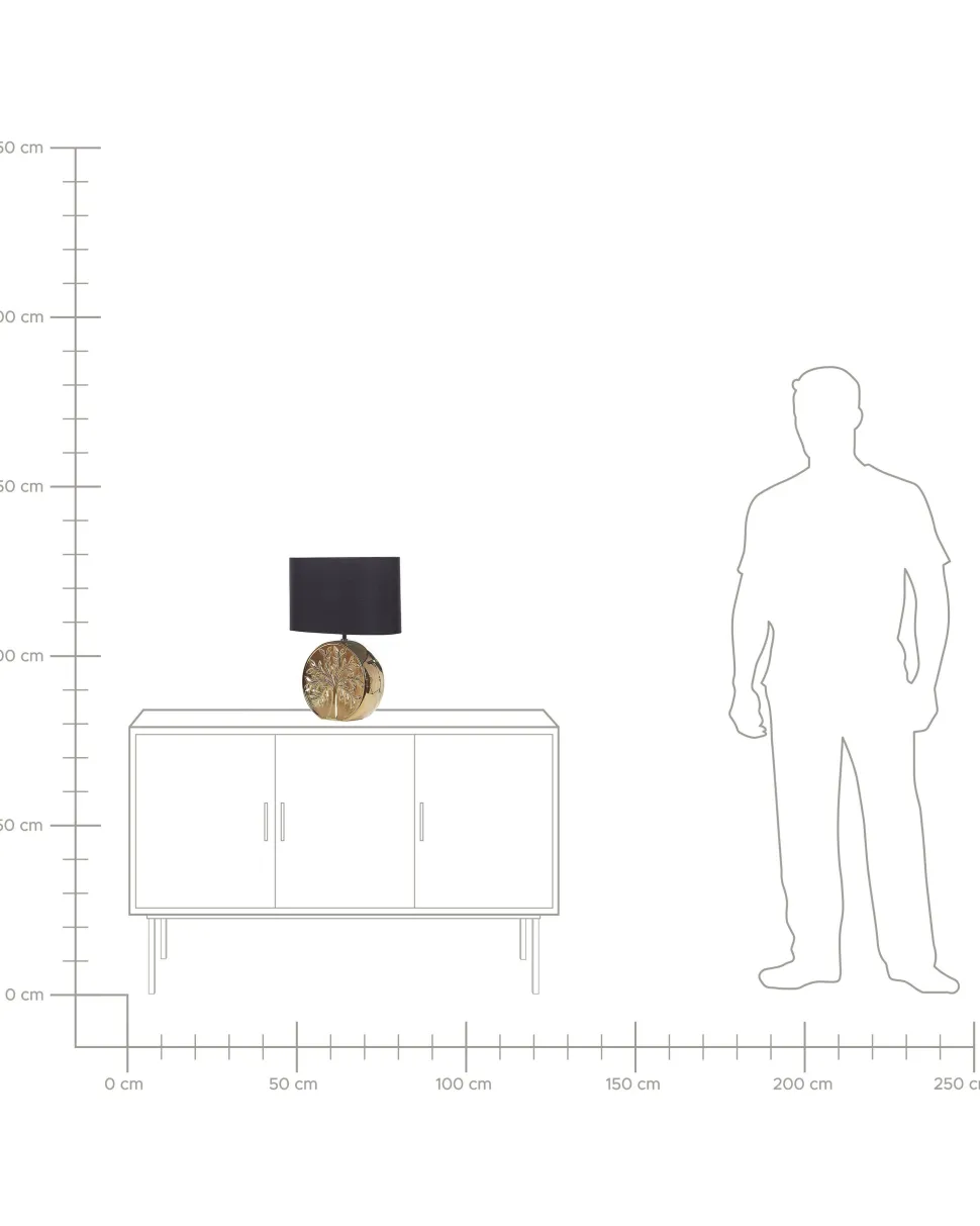 Candeeiro De Mesa Em Ceramica Dourado E Preto 48 Cm Kherlen