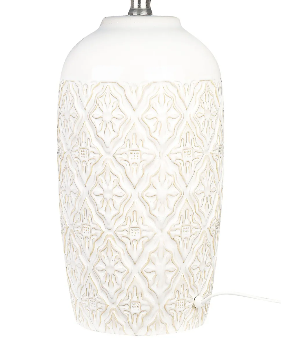 Candeeiro De Mesa Em Ceramica Creme Telire